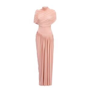 Miss Rosier Catherine Asymmetric Pleated Maxi Dress - M - Pink